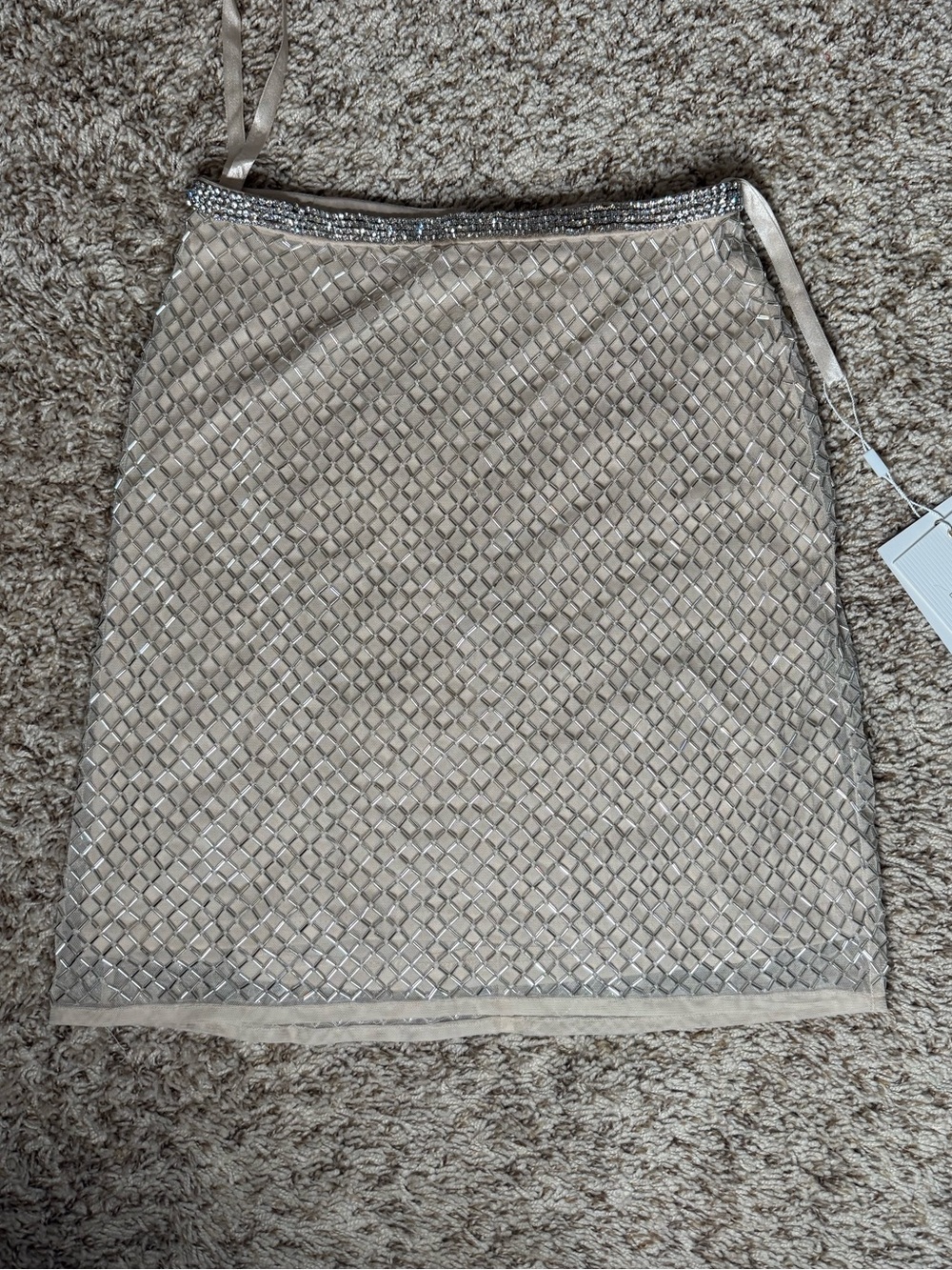 NWTMac Duggal Champagne and Silver Embellished Pencil Skirt - Size 2 - Picture 6 of 12